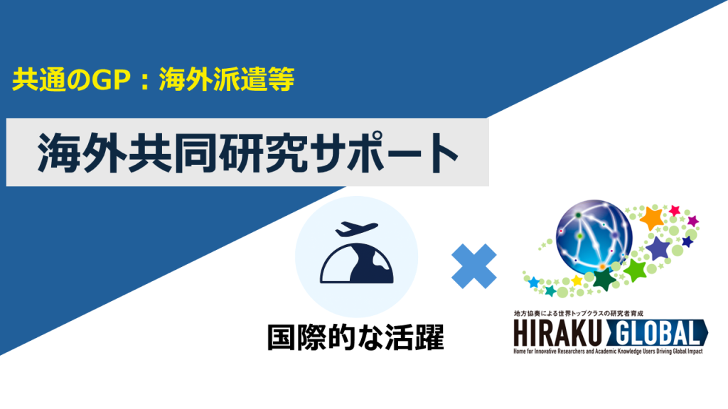 【共通のGP:海外派遣等】海外共同研究サポート